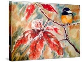 Little Bird In The Winter-Mary Smith-Stretched Canvas