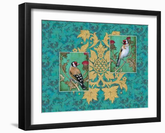 Little Birds with Golden flowers-Maria Rytova-Framed Giclee Print