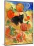 Little Black Cat in Pumpkin Patch-sylvia pimental-Mounted Art Print
