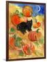 Little Black Cat in Pumpkin Patch-sylvia pimental-Framed Art Print