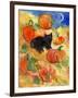 Little Black Cat in Pumpkin Patch-sylvia pimental-Framed Art Print