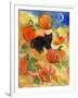 Little Black Cat in Pumpkin Patch-sylvia pimental-Framed Art Print