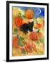 Little Black Cat in Pumpkin Patch-sylvia pimental-Framed Art Print