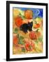 Little Black Cat in Pumpkin Patch-sylvia pimental-Framed Art Print