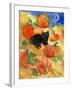 Little Black Cat in Pumpkin Patch-sylvia pimental-Framed Art Print