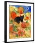 Little Black Cat in Pumpkin Patch-sylvia pimental-Framed Art Print