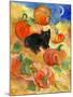 Little Black Cat in Pumpkin Patch-sylvia pimental-Mounted Art Print