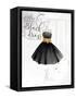 Little Black Gold Dress-OnRei-Framed Stretched Canvas