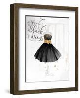 Little Black Gold Dress-OnRei-Framed Art Print