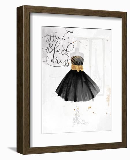 Little Black Gold Dress-OnRei-Framed Art Print