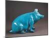 Little Blue Pig in Sitting Position-Clement Massier-Mounted Giclee Print