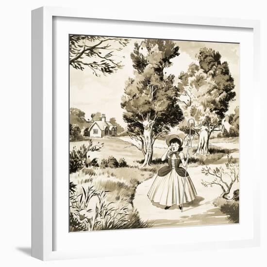 Little Bo Peep Puzzle Page-null-Framed Giclee Print