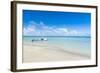 Little Boat Anchoring on a Little Islet in Haapai, Haapai Islands, Tonga, South Pacific, Pacific-Michael Runkel-Framed Photographic Print