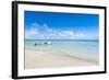 Little Boat Anchoring on a Little Islet in Haapai, Haapai Islands, Tonga, South Pacific, Pacific-Michael Runkel-Framed Photographic Print