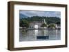 Little Boat before a Colonial Church in Paraty, South of Rio De Janeiro, Brazil, South America-Michael Runkel-Framed Photographic Print