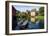 Little Boat in a Pond in the Old Town, Den Gamle By, Open Air Museum in Aarhus-Michael Runkel-Framed Photographic Print