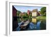 Little Boat in a Pond in the Old Town, Den Gamle By, Open Air Museum in Aarhus-Michael Runkel-Framed Photographic Print