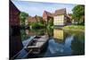 Little Boat in a Pond in the Old Town, Den Gamle By, Open Air Museum in Aarhus-Michael Runkel-Mounted Photographic Print