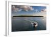 Little Boat with an Island Beyond, Mamanucas Islands, Fiji, South Pacific, Pacific-Michael Runkel-Framed Photographic Print