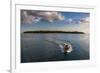 Little Boat with an Island Beyond, Mamanucas Islands, Fiji, South Pacific, Pacific-Michael Runkel-Framed Photographic Print