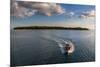 Little Boat with an Island Beyond, Mamanucas Islands, Fiji, South Pacific, Pacific-Michael Runkel-Mounted Photographic Print