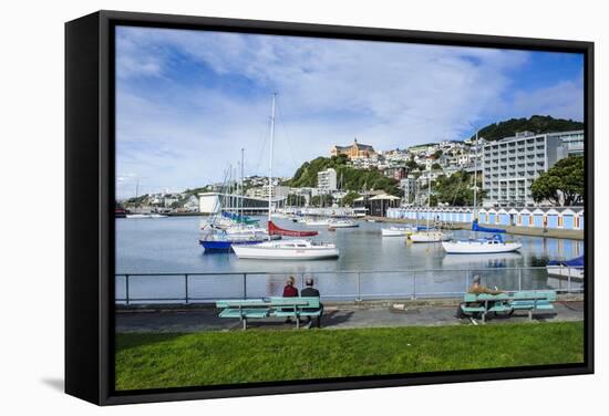 Little Boats in the Harbour of Wellington, North Island, New Zealand, Pacific-Michael-Framed Stretched Canvas