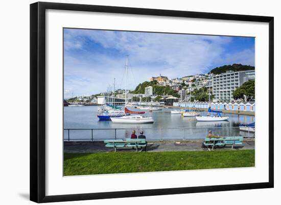 Little Boats in the Harbour of Wellington, North Island, New Zealand, Pacific-Michael-Framed Photographic Print