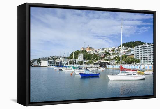 Little Boats in the Harbour of Wellington, North Island, New Zealand, Pacific-Michael-Framed Stretched Canvas