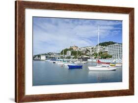 Little Boats in the Harbour of Wellington, North Island, New Zealand, Pacific-Michael-Framed Photographic Print