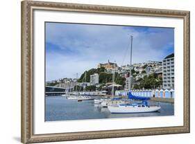 Little Boats in the Harbour of Wellington, North Island, New Zealand, Pacific-Michael-Framed Photographic Print