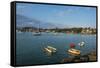 Little boats in the Magenta Port Sud, bay, Noumea, New Caledonia, Pacific-Michael Runkel-Framed Stretched Canvas