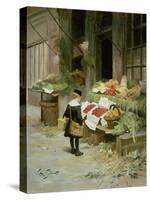 Little Boy at the Market-Victor Gabriel Gilbert-Stretched Canvas