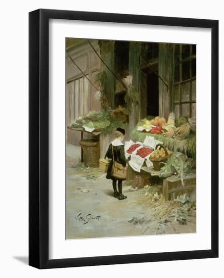 Little Boy at the Market-Victor Gabriel Gilbert-Framed Giclee Print