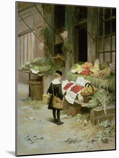 Little Boy at the Market-Victor Gabriel Gilbert-Mounted Giclee Print