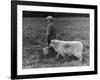 Little Boy Carring a Metal Pail of Feed is Followed by a Hungry Sheep!-null-Framed Photographic Print