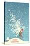 Little Boy Carrying Christmas Tree-null-Stretched Canvas
