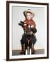 Little Boy Cowboy Plays Guitar While Riding His Horse, Ca. 1956-null-Framed Photographic Print