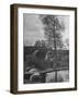 Little Boy Crossing the Bridge over the Stream at Winson Mill Farm, A War Nursery-Hans Wild-Framed Photographic Print