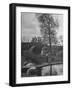 Little Boy Crossing the Bridge over the Stream at Winson Mill Farm, A War Nursery-Hans Wild-Framed Photographic Print