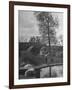 Little Boy Crossing the Bridge over the Stream at Winson Mill Farm, A War Nursery-Hans Wild-Framed Photographic Print