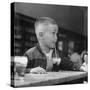 Little Boy Drinking a Soda at a Local Drugstore-Francis Miller-Stretched Canvas