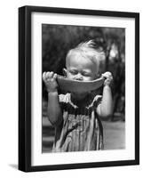 Little Boy Eating a Watermelon-John Phillips-Framed Photographic Print