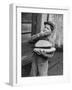 Little Boy Holding Loaves of Bread-Walter Sanders-Framed Photographic Print