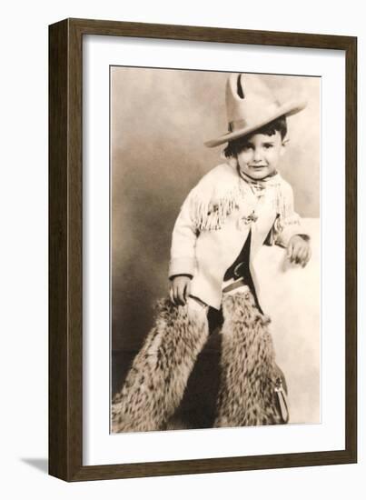 Little Boy in Cowboy Outfit-null-Framed Art Print