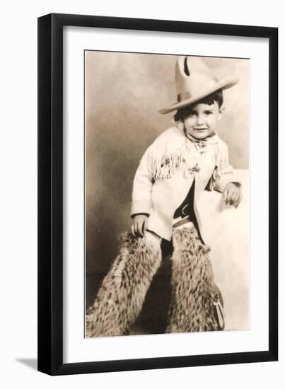 Little Boy in Cowboy Outfit-null-Framed Art Print