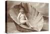 Little Boy in Giant Clam Shell-null-Stretched Canvas