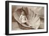 Little Boy in Giant Clam Shell-null-Framed Art Print