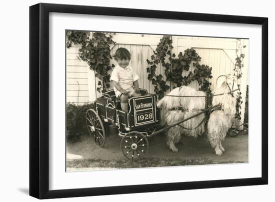 Little Boy in Goat Cart-null-Framed Art Print