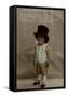Little Boy in Large Top Hat on a Birthday Postcard-null-Framed Stretched Canvas