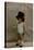 Little Boy in Large Top Hat on a Birthday Postcard-null-Stretched Canvas